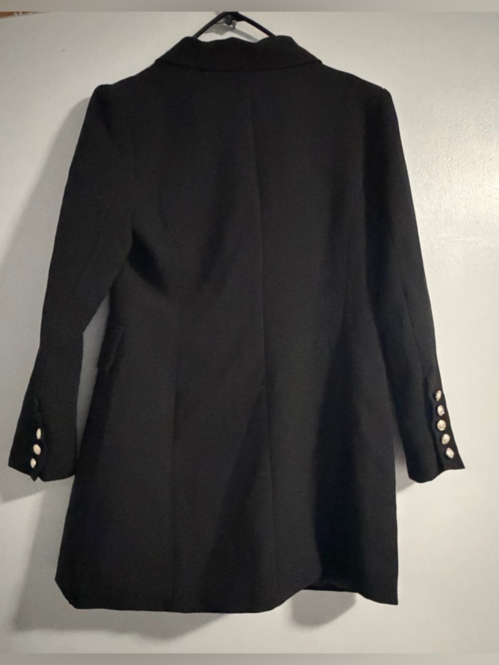 Lulu's Black Double-Breasted Pearl-Button Blazer Dress - Picture 3 of 9